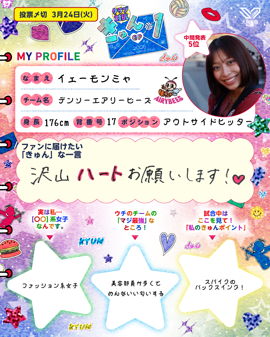 イェーモンミャ選手プロフィール