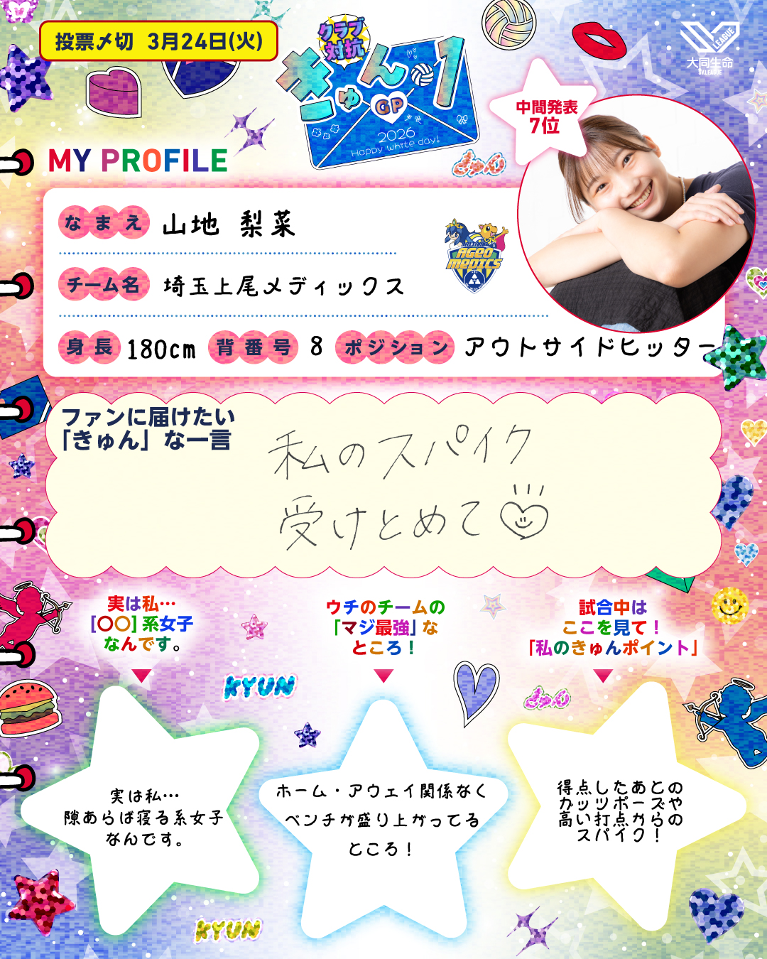山地梨菜選手プロフィール