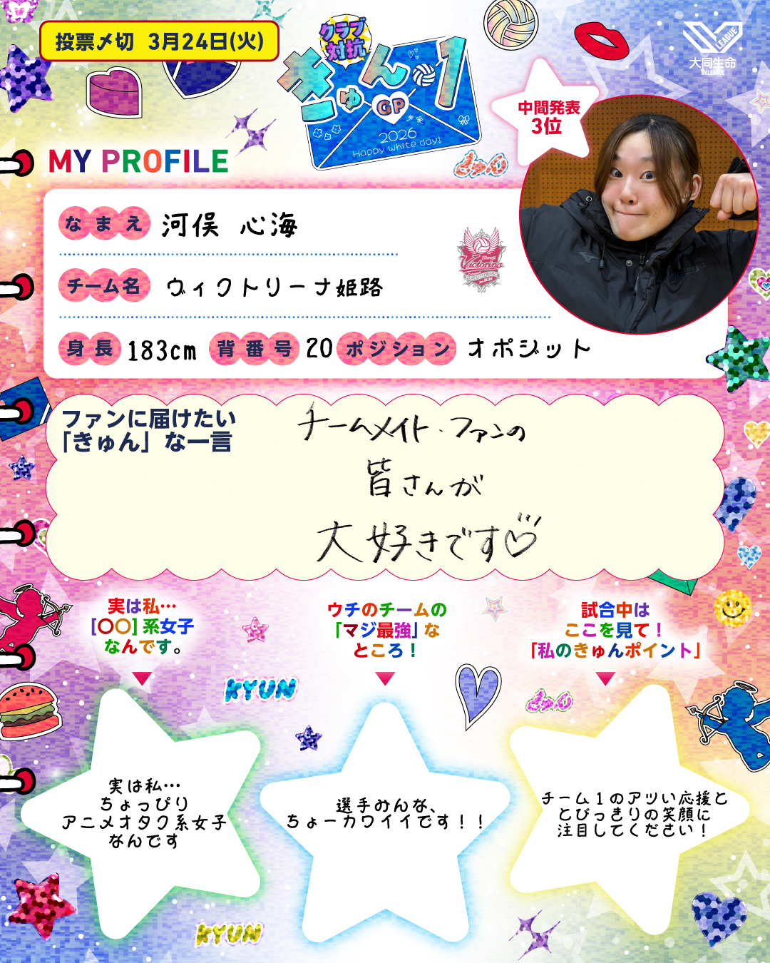河俣心海選手プロフィール