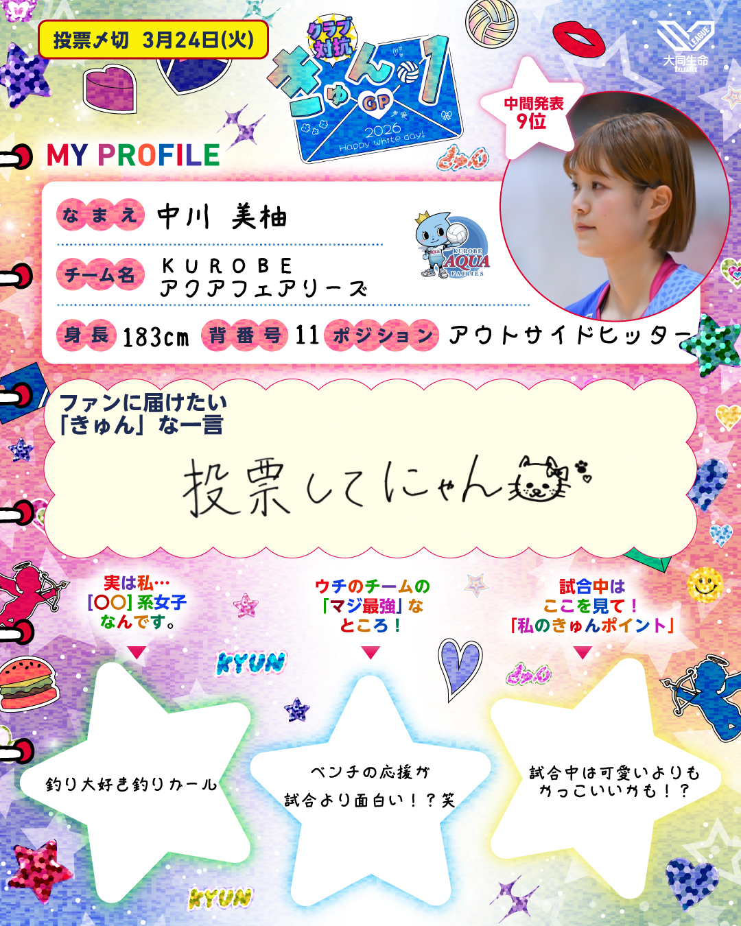 中川美柚選手プロフィール