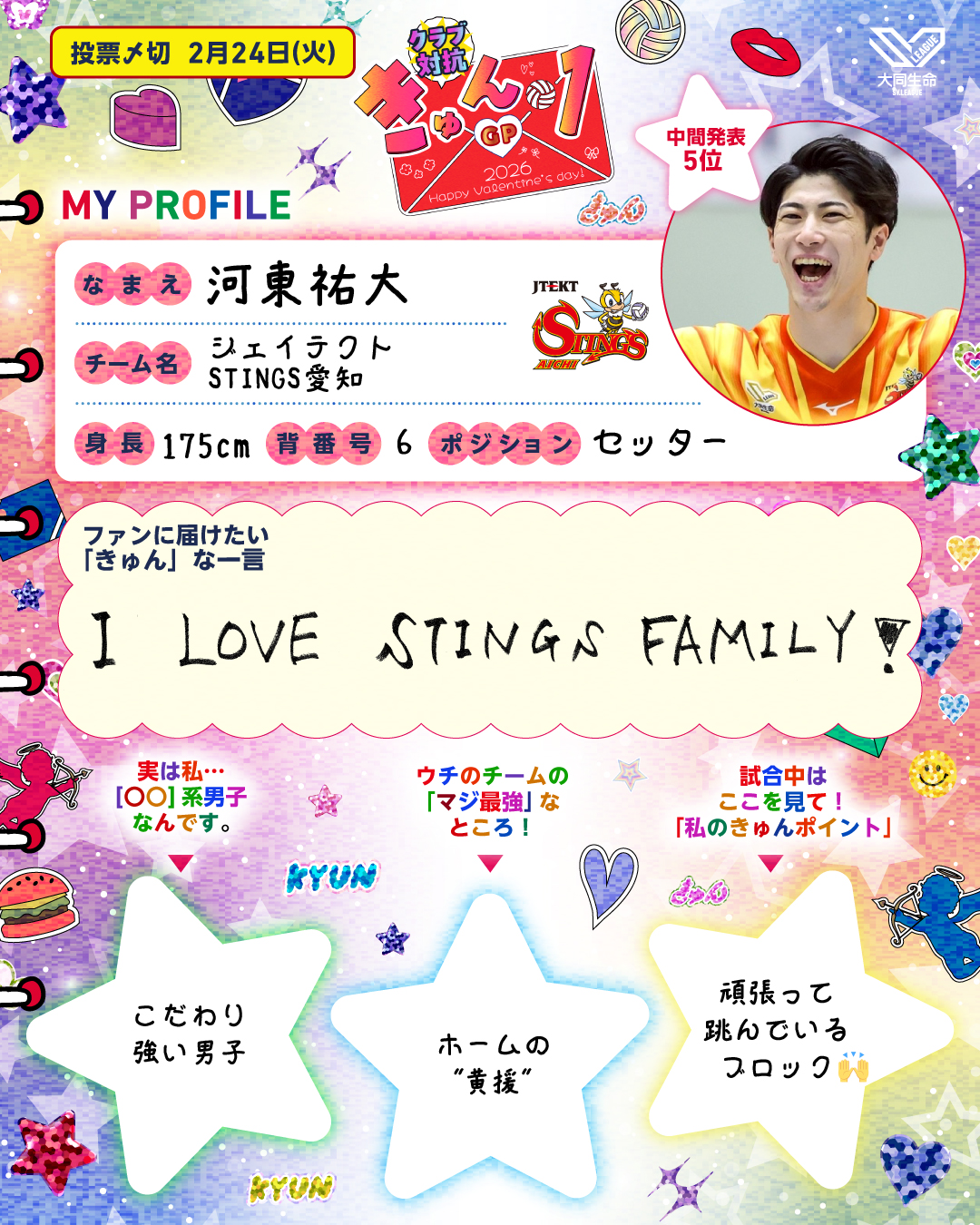 河東祐大選手プロフィール