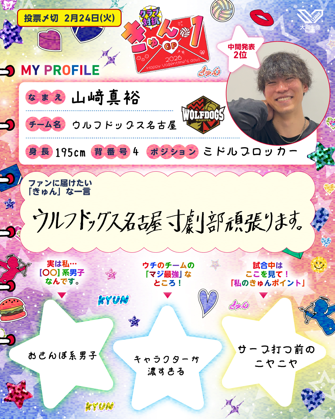 山﨑真裕選手プロフィール